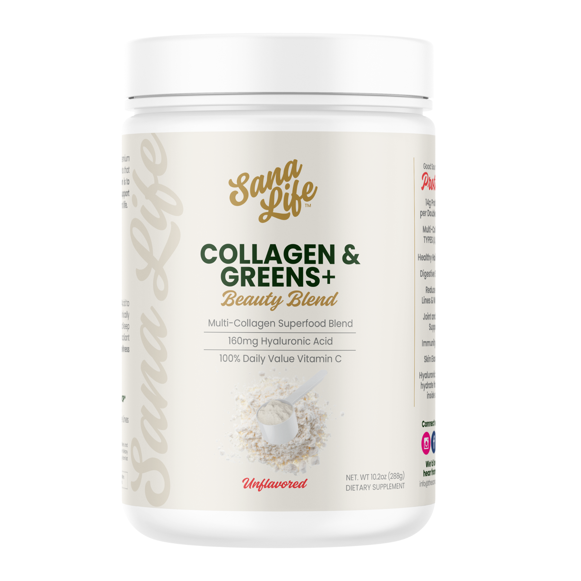 Unflavored Collagen & Greens - Unflavored Collagen & Greens - Default Title - Sana Life