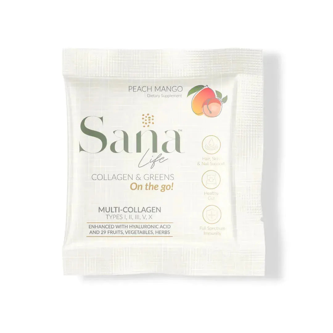 Collagen & Greens On The Go Single Packet - Collagen & Greens On The Go Single Packet - Peach Mango - Sana Life