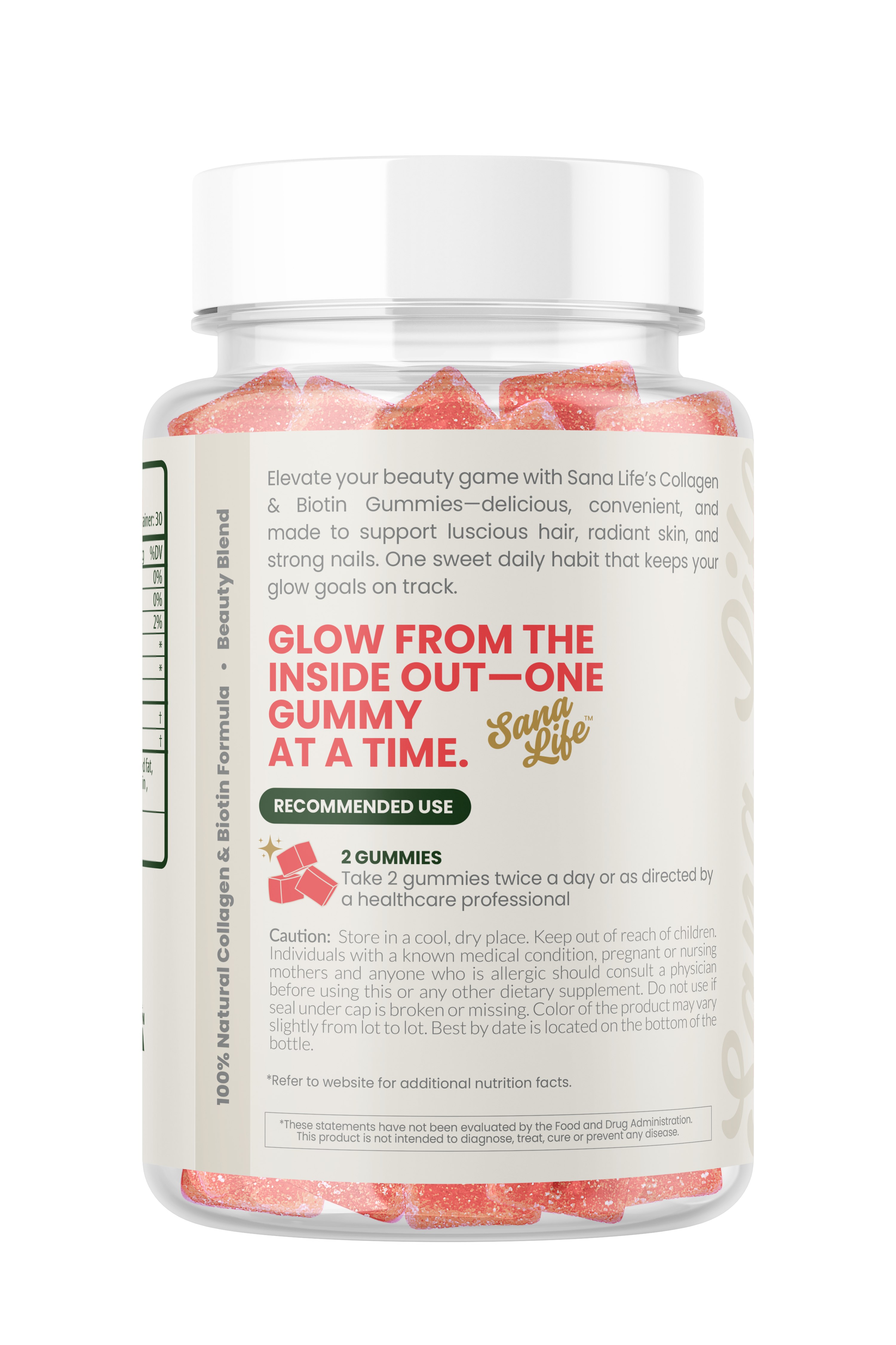 Collagen + Biotin - Hair Skin and Nails- Strawberry - Sana Life