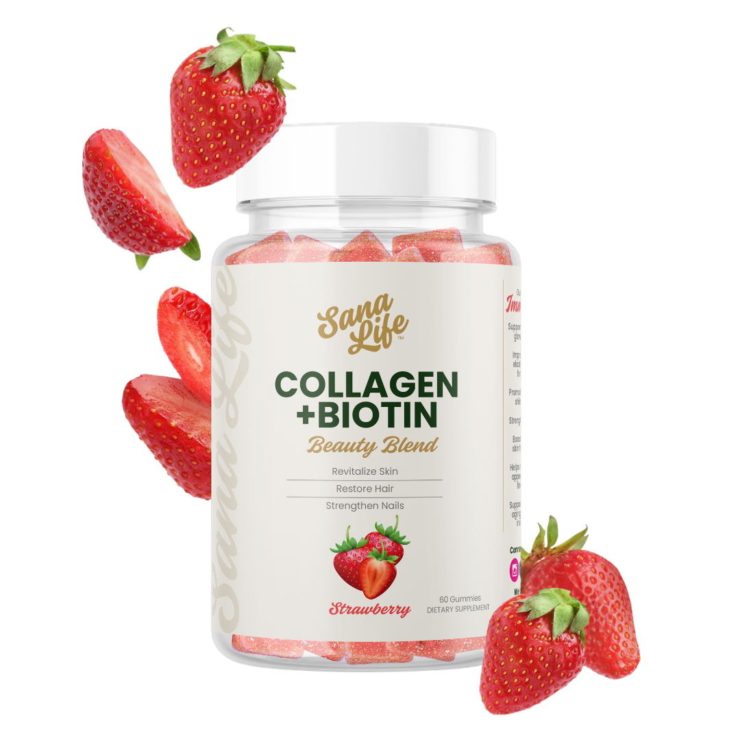 Collagen + Biotin - Hair Skin and Nails- Strawberry - Sana Life