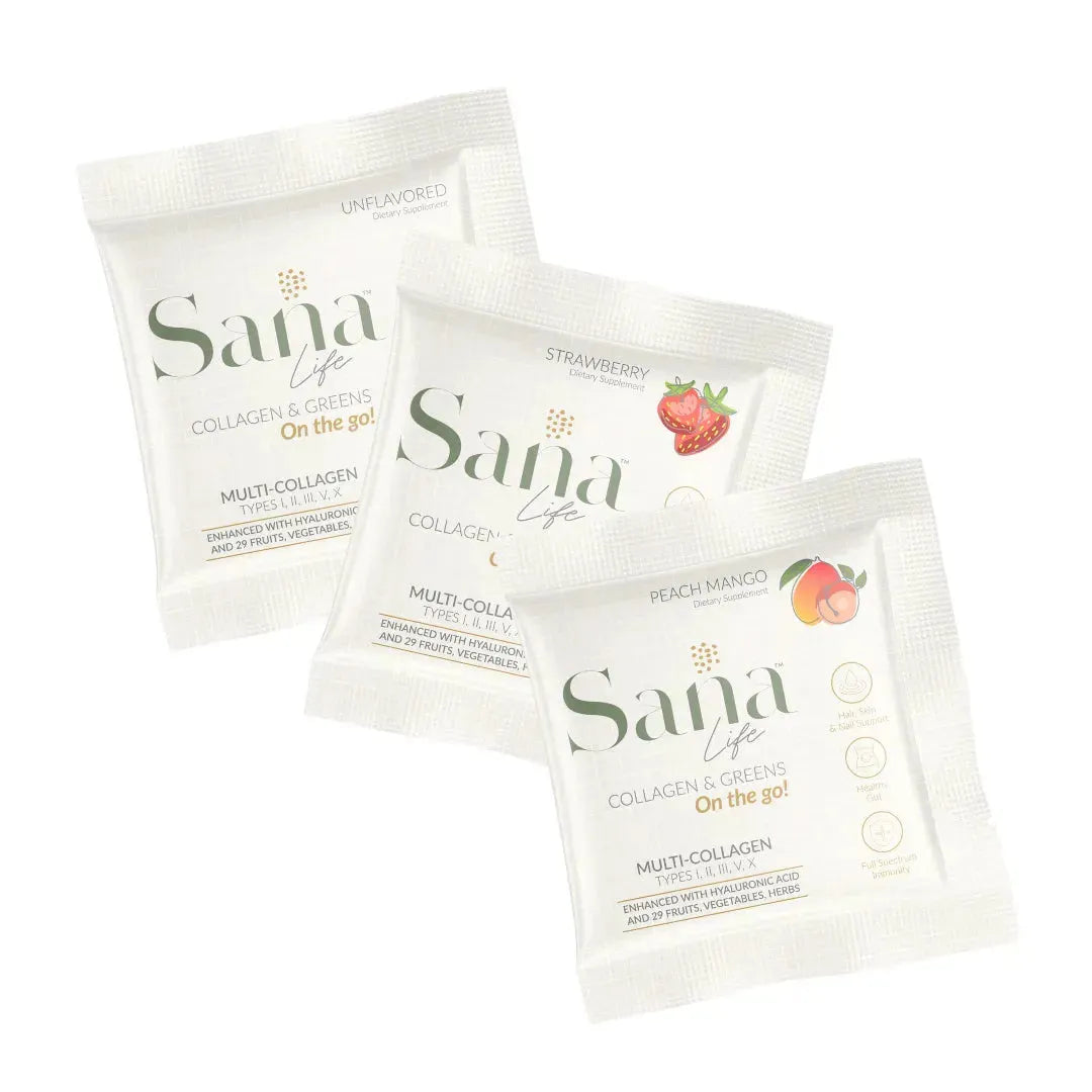 Collagen & Greens On The Go Single Packet - Collagen & Greens On The Go Single Packet - Peach Mango - Sana Life