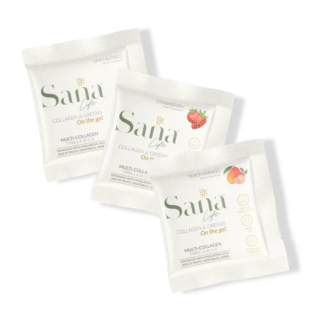 Collagen & Greens On The Go Single Packet - Collagen & Greens On The Go Single Packet - Peach Mango - Sana Life